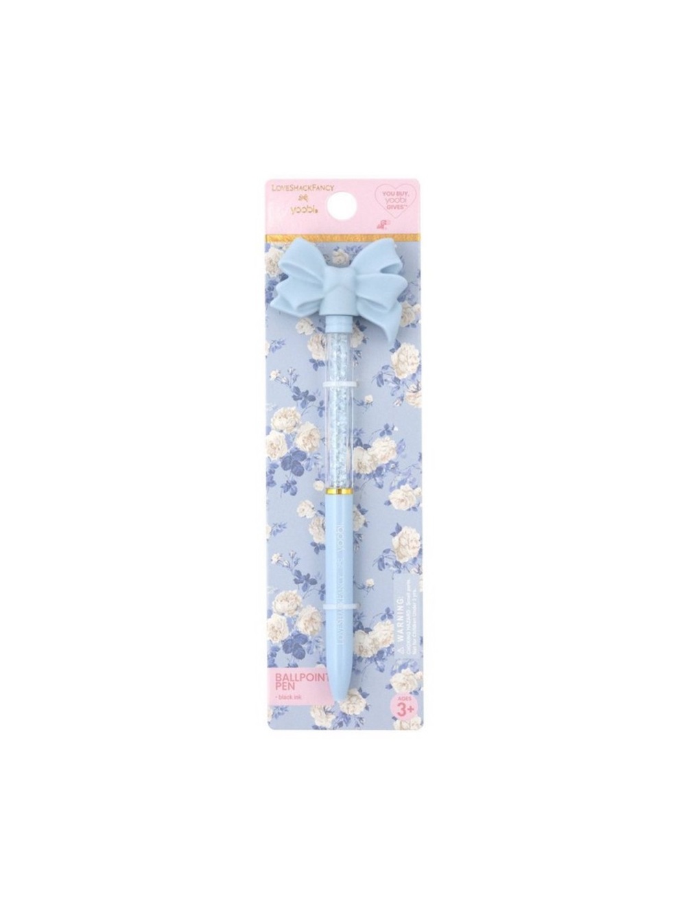 LoveShackFancy x target yoobi everblooming rosettes ballpoint pen whisper blue 🩵